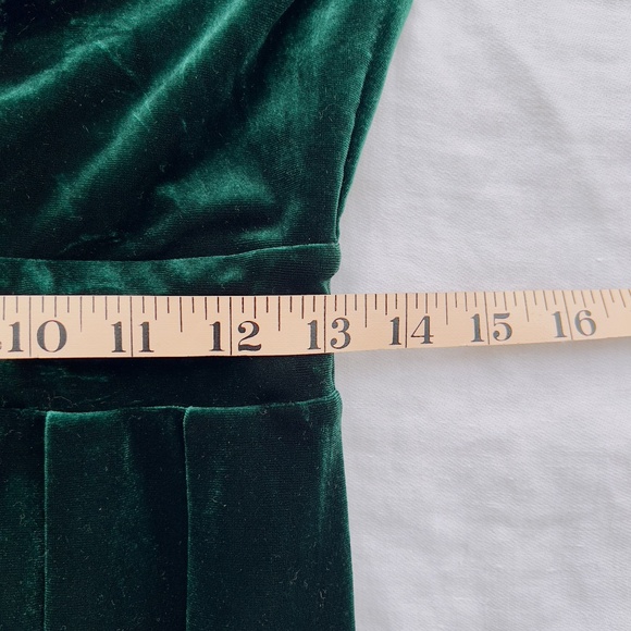Désir Couture Dark Green Velvet Maxi Dress with Slit Size Small Fairy Witchy - Picture 11 of 12
